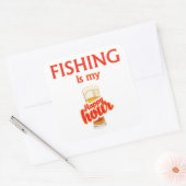 Angeln ist meine glückliche Stunde Quadratischer Aufkleber (Umschlag)