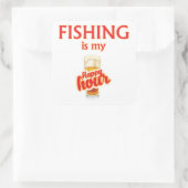 Angeln ist meine glückliche Stunde Quadratischer Aufkleber (Tasche)