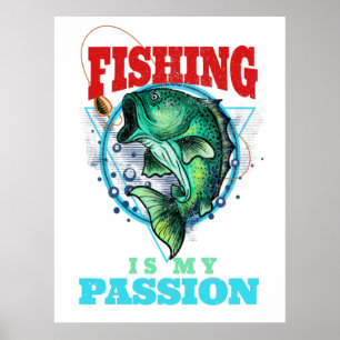 Angeln ist meine Leidenschaft, Vintage Fischrolle Poster