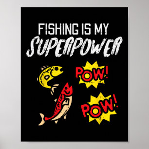 Angeln ist meine Superkraft Lustiger Fischer Junge Poster