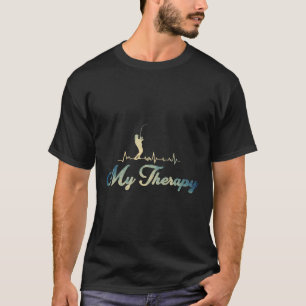 Angeln ist meine Therapie für Fischfang Herzschlag T-Shirt