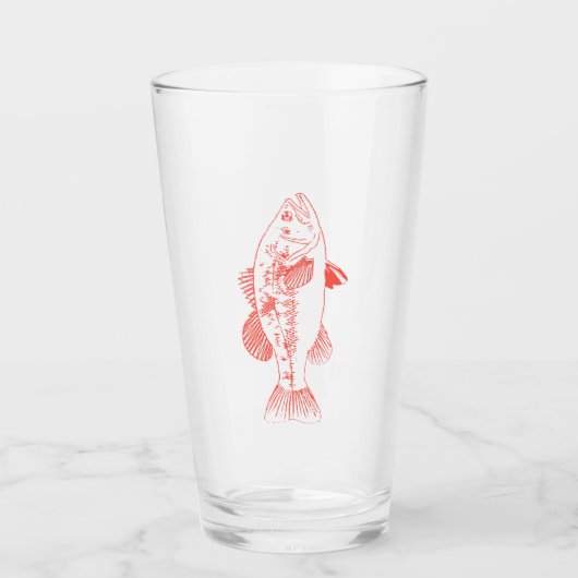 Angeln & Jagd - Fischpint-Glas Glas (Vorderseite)
