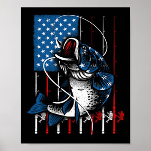 Angeln Kunst Für Männer Frauen Amerikanische Flagg Poster