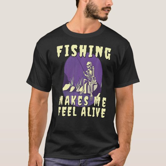 Angeln macht mich beim Fischen ein lebendiges Skel T-Shirt (Vorderseite)