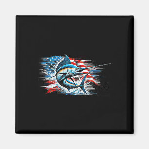 Angeln Marlin Schwertfisch Fisch 4. Juli Amerikani Magnet