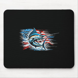 Angeln Marlin Schwertfisch Fisch 4. Juli Amerikani Mousepad