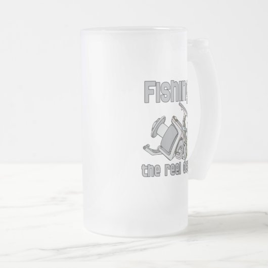 Angeln Mattglas Bierglas (VorderseiteRechts)
