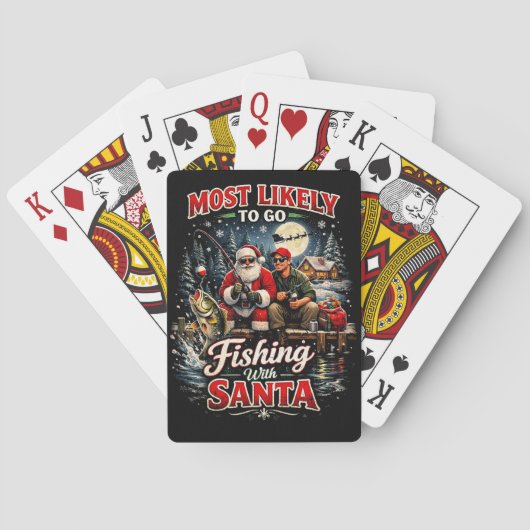 Angeln mit dem Weihnachtsmann Spielkarten (Rückseite)