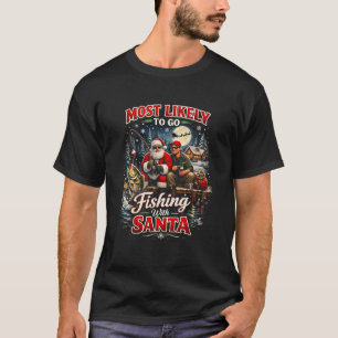 Angeln mit dem Weihnachtsmann T-Shirt