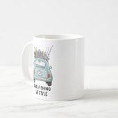 Angeln mit Fiat-Auto Kaffeetasse (Vorderseite Links)