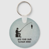 Angeln mit Fisch on Line, Fisherman und Ihrem Text Schlüsselanhänger (Vorderseite)
