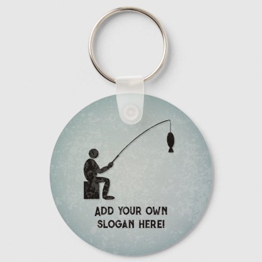 Angeln mit Fisch on Line, Fisherman und Ihrem Text Schlüsselanhänger (Vorderseite)