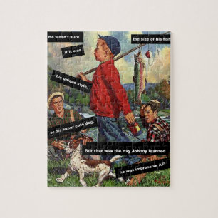 Angeln mit Hund - Vintage Lustig - Beeindruckend A Puzzle