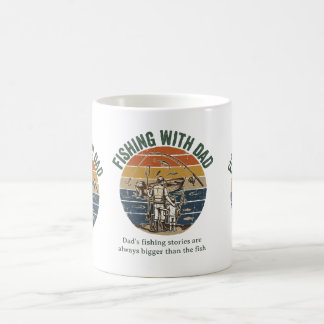 Angeln mit Papa Vintage, Retro-Design Kaffeetasse