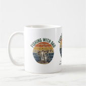 Angeln mit Papa Vintage, Retro-Design Kaffeetasse (Links)