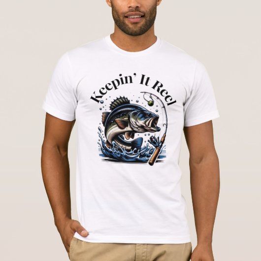 Angeln mit Reel T-Shirt (Vorderseite)