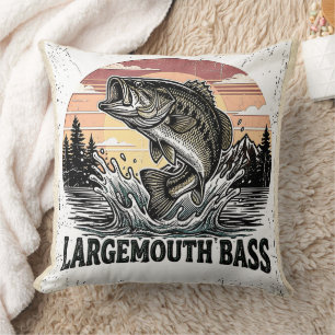 Angeln mit Vintage-Bass Kissen