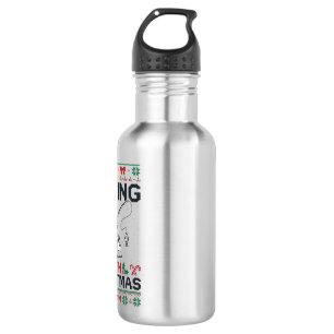 Angeln mit Weihnachten Santa Ferien Edelstahlflasche