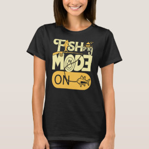 Angeln Modus An Fisher Fischer Vatertag KUNST T-Shirt