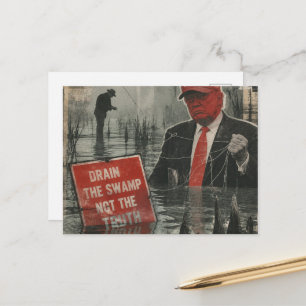 Angeln nach Trump im Sumpf Den Sumpf trockenlegen Postkarte