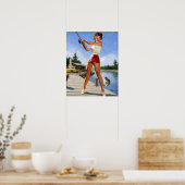 Angeln Pin Up Poster (Küche)
