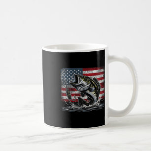 Angeln Retro Amerikanische Flagge B Fisch Fischer Kaffeetasse
