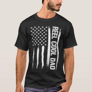 Angeln Rolle Cooler Vater Amerikanische Flagge Spr T-Shirt