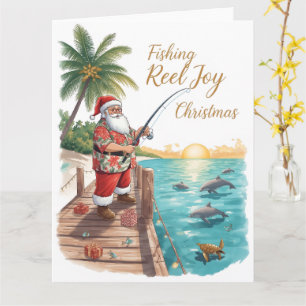 Angeln Rolle Joy Weihnachten mit Santa Urlaub Karte