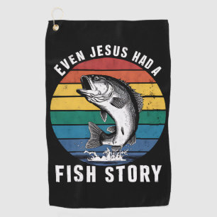 Angeln Selbst Jesus hatte eine Fischgeschichte Bas Golfhandtuch