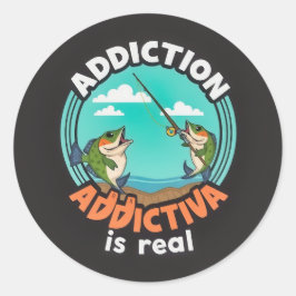 Angeln: Spielerisch beim Suchtverhalten Runder Aufkleber