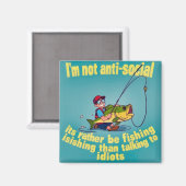 Angeln statt Schwatzen Magnet (Vorderseite/Rückseite)