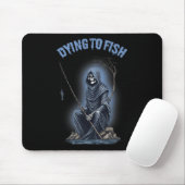 Angeln Sterben Um Zu Fischen Sensenmann Horror Hal Mousepad (Mit Mouse)