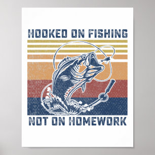 Angeln süchtig Angelgeschenke für Jungen B Fish Fu Poster