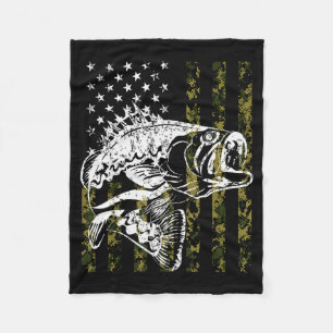 Angeln, Tarnung Amerikanische Flagge Fisch, B Fisc Fleecedecke
