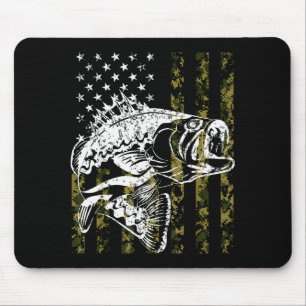 Angeln, Tarnung Amerikanische Flagge Fisch, B Fisc Mousepad