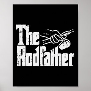 Angeln The Rodfather Lustige Parodie Vater Opa Pap Poster