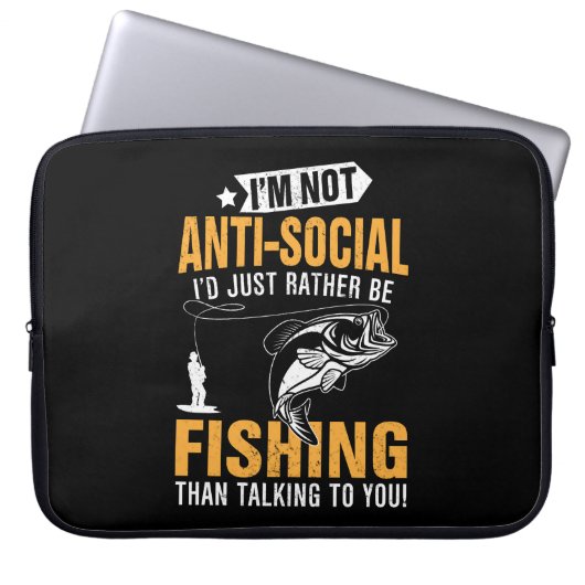 Angeln Thema Laptopschutzhülle (Vorderseite)
