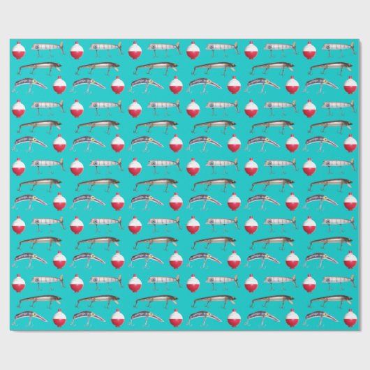 Angeln und Bobber Geschenkpapier (Flach)