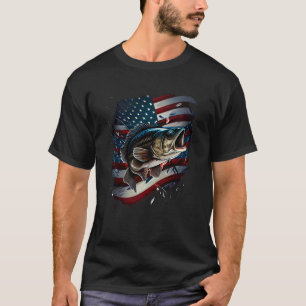 Angeln und ein amerikanischer Flaggen-Barsch 1 T-Shirt