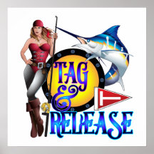 Angeln und Freilassen Fishing Pinup Mädchen