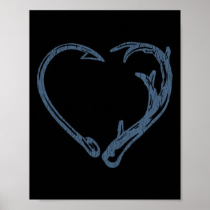 Angeln und Schuppen Jäger Lustig Jagd Fisch Hirsch Poster