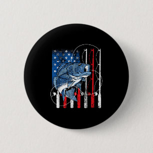 Angeln Vintage Amerikanische Flagge B Fischer Gesc Button
