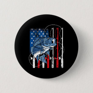 Angeln Vintage Amerikanische Flagge B Fischer Gesc Button