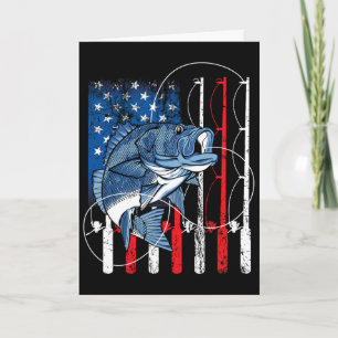Angeln Vintage Amerikanische Flagge Byss Fischer G Karte