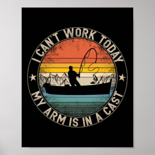 Angeln Vintage Ich kann heute nicht arbeiten Mein Poster