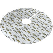 Angeln Walleye Bass Crappie Angler Männer Polyester Weihnachtsbaumdecke (Schrägansicht)