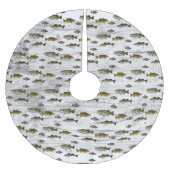 Angeln Walleye Bass Crappie Angler Männer Polyester Weihnachtsbaumdecke (Vorderseite)