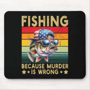 Angeln, weil Mord falsch ist, Vintage Lustiger Fis Mousepad