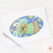 ANGELN WERDEN GESCHAUT, KATZKLEIDERSCHNITTE Oval,  Ovaler Aufkleber (Umschlag)