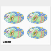 ANGELN WERDEN GESCHAUT, KATZKLEIDERSCHNITTE Oval,  Ovaler Aufkleber (Blatt)